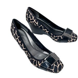 Bandolino Giraffe Animal Print Wedge Pump